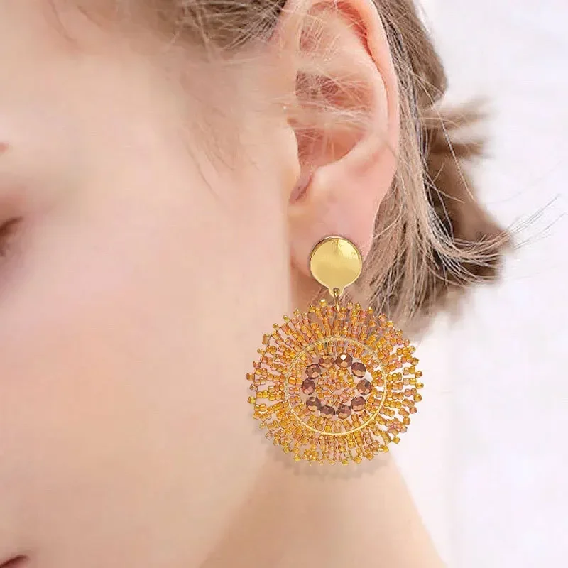 2025 Handmade Bead Earring Roundness Hollow out Brown Originality Hand Crystal Bohemia Geometry Beaded earrings for Women
2025 Handmade Bead Earring Roundness Hollow out Brown Originality Hand Crystal Bohemia Geometry Beaded earrings for Women