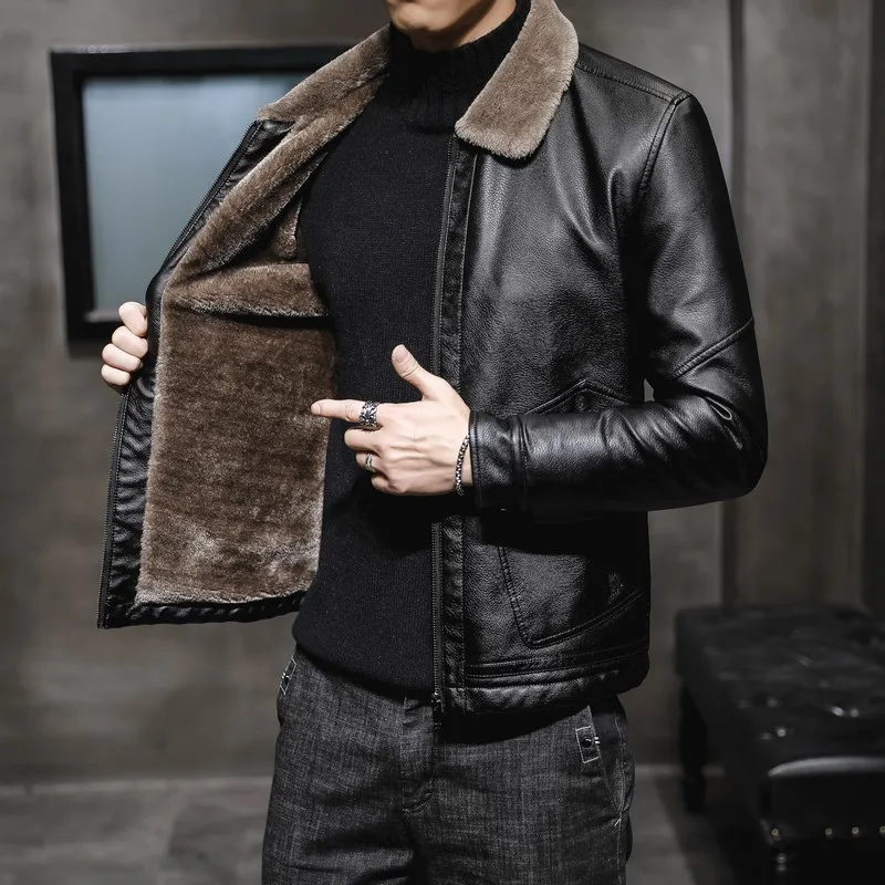 Winter New Fashion Men's Turn-down Collar Long Sleeve Casual Trendy Simple Basic Faux Leather Jackets Male Clothes Coats Tops
Winter New Fashion Men's Turn-down Collar Long Sleeve Casual Trendy Simple Basic Faux Leather Jackets Male Clothes Coats Tops