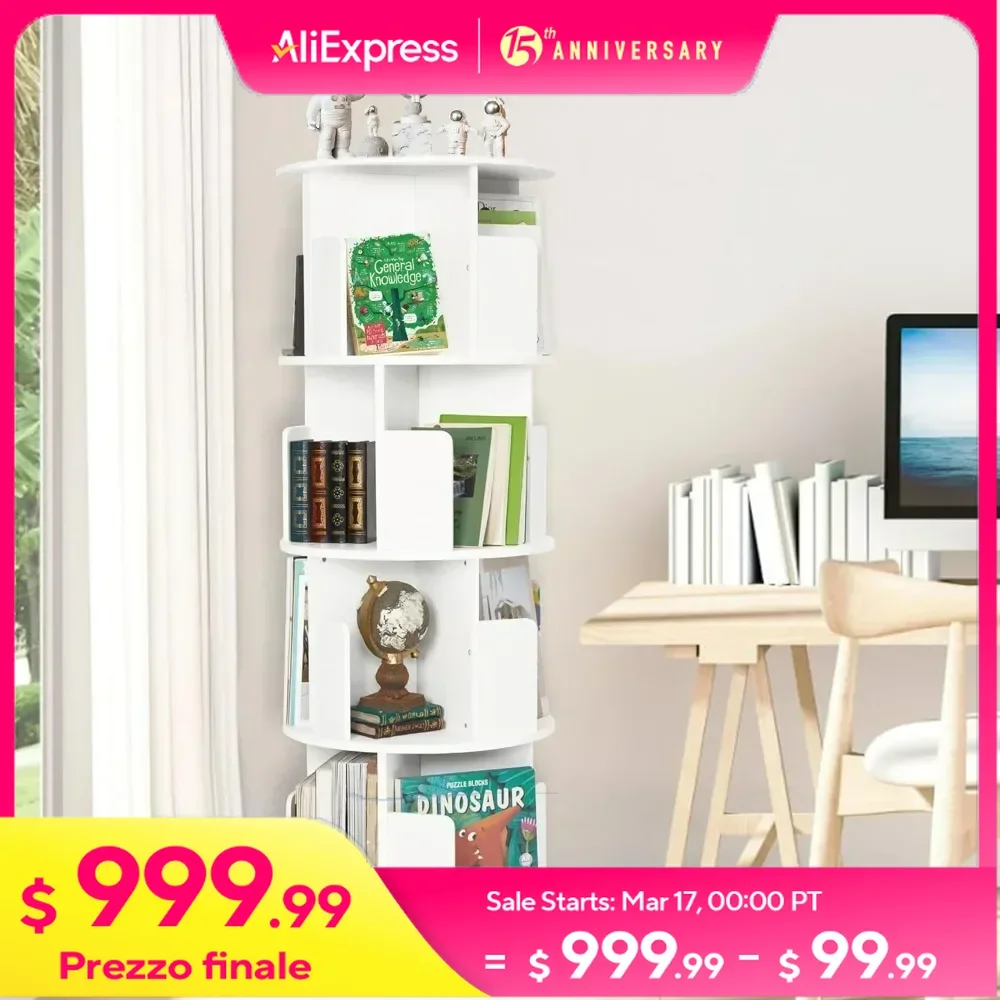 Book Shelves,4 Tier 360 Display Spinning Bookshelf,for Small Space Bedroom Living Room Study Room,book Shelfs
Book Shelves,4 Tier 360 Display Spinning Bookshelf,for Small Space Bedroom Living Room Study Room,book Shelfs