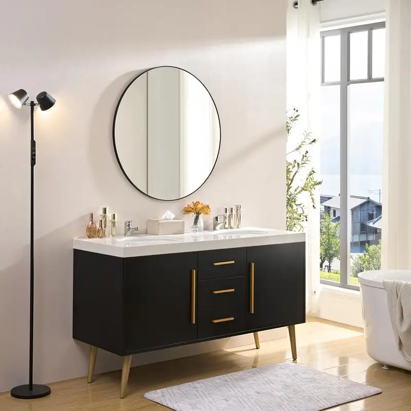 36 Inch Black Circular Metal Framed Mirror - Round Vanity and Dressing Mirror for Bathroom, Living Room, or Bedroom Wall Decor
36 Inch Black Circular Metal Framed Mirror - Round Vanity and Dressing Mirror for Bathroom, Living Room, or Bedroom Wall Decor