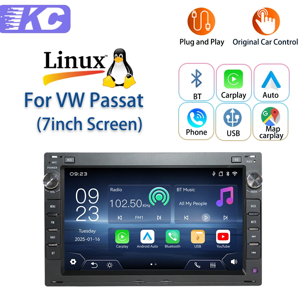 Для VW Passat (экран 7 дюймов) 2026: Новая система Linux, беспроводной CarPlay, Auto, Bluetooth, музыка, видео, мультимедийные проигрыватели, камеры
Для VW Passat (экран 7 дюймов) 2026: Новая система Linux, беспроводной CarPlay, Auto, Bluetooth, музыка, видео, мультимедийные проигрыватели, камеры