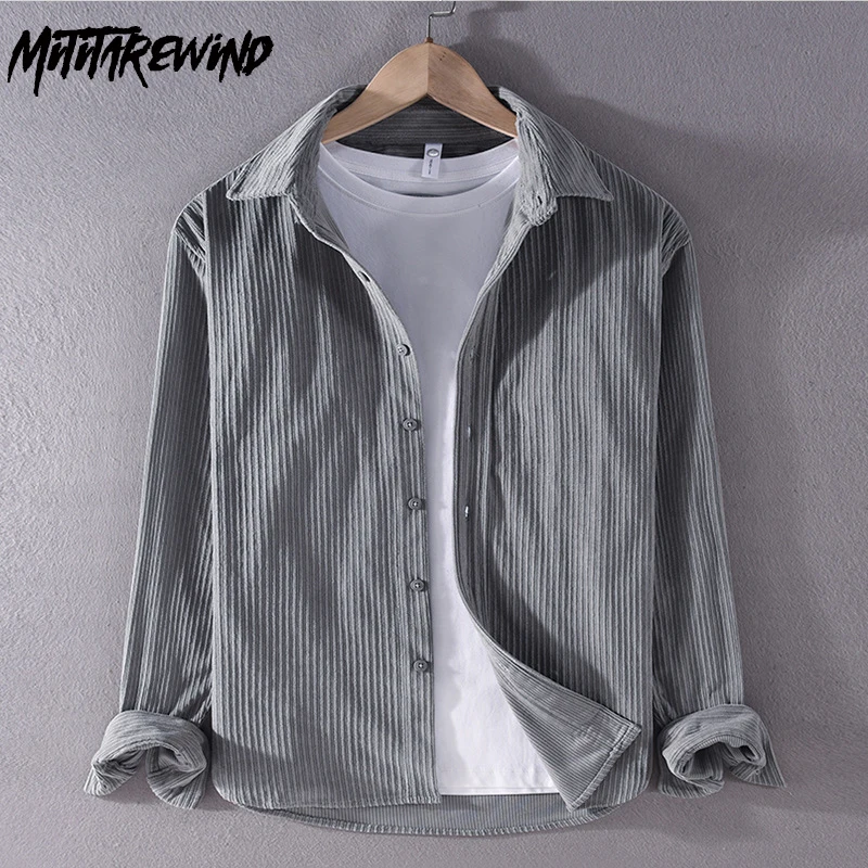 Autumn Long Sleeve Shirt Men Daily Casual Shirts Corduroy Lapel Striped Shirt Versatile Loose Top Simple Youth Fashion Shirts
Autumn Long Sleeve Shirt Men Daily Casual Shirts Corduroy Lapel Striped Shirt Versatile Loose Top Simple Youth Fashion Shirts