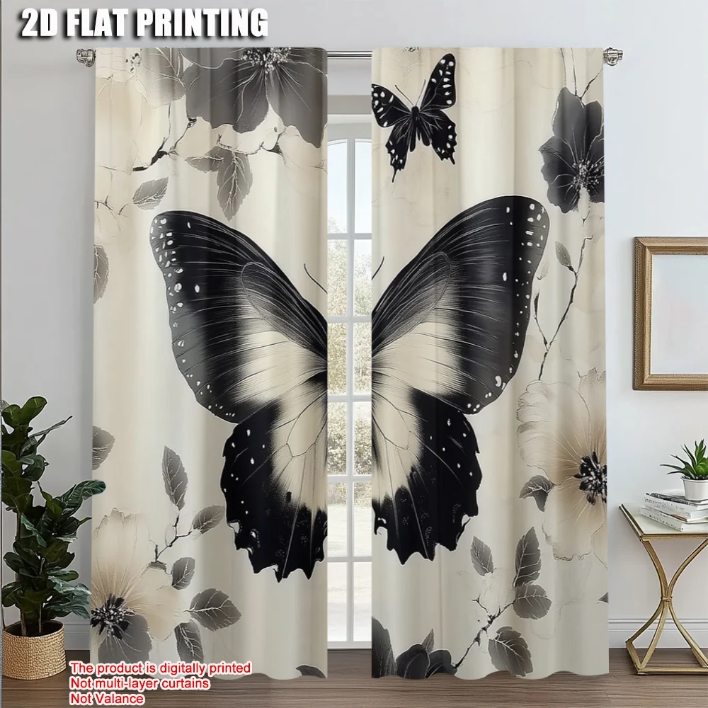 2pcs, Curtain Cloth 2D print Flower and Butterfly Black White Vintage Floral Machine Washable (without rod) All Seasons for
2pcs, Curtain Cloth 2D print Flower and Butterfly Black White Vintage Floral Machine Washable (without rod) All Seasons for