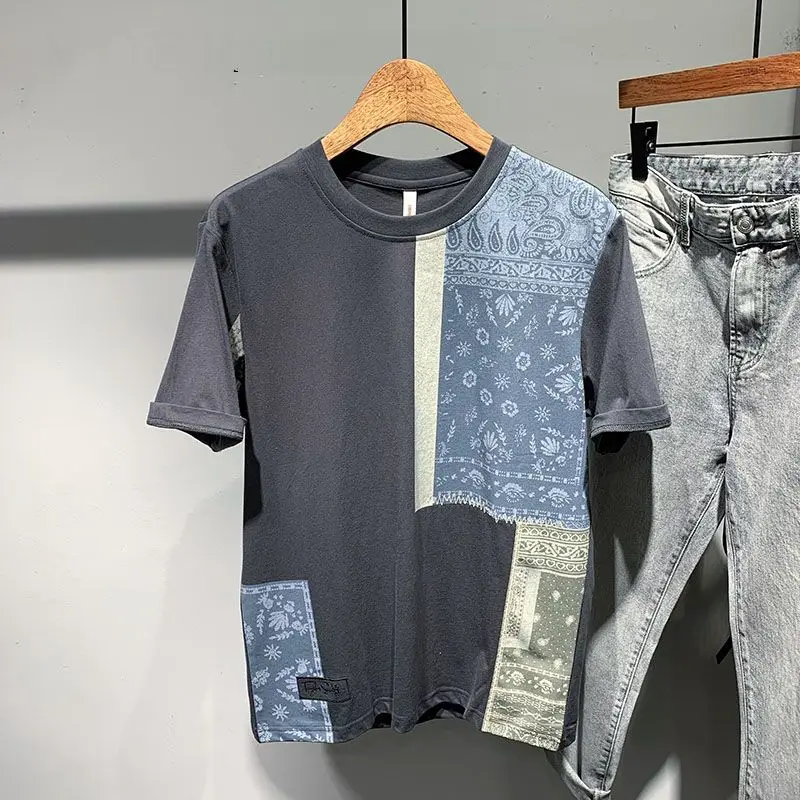 Male Tees Shirts Print Splicing Men's T-shirt Contrast Color O Neck Tops Hot Cheap Clothes Elastic Chic Wholesale Original Y2k
Male Tees Shirts Print Splicing Men's T-shirt Contrast Color O Neck Tops Hot Cheap Clothes Elastic Chic Wholesale Original Y2k