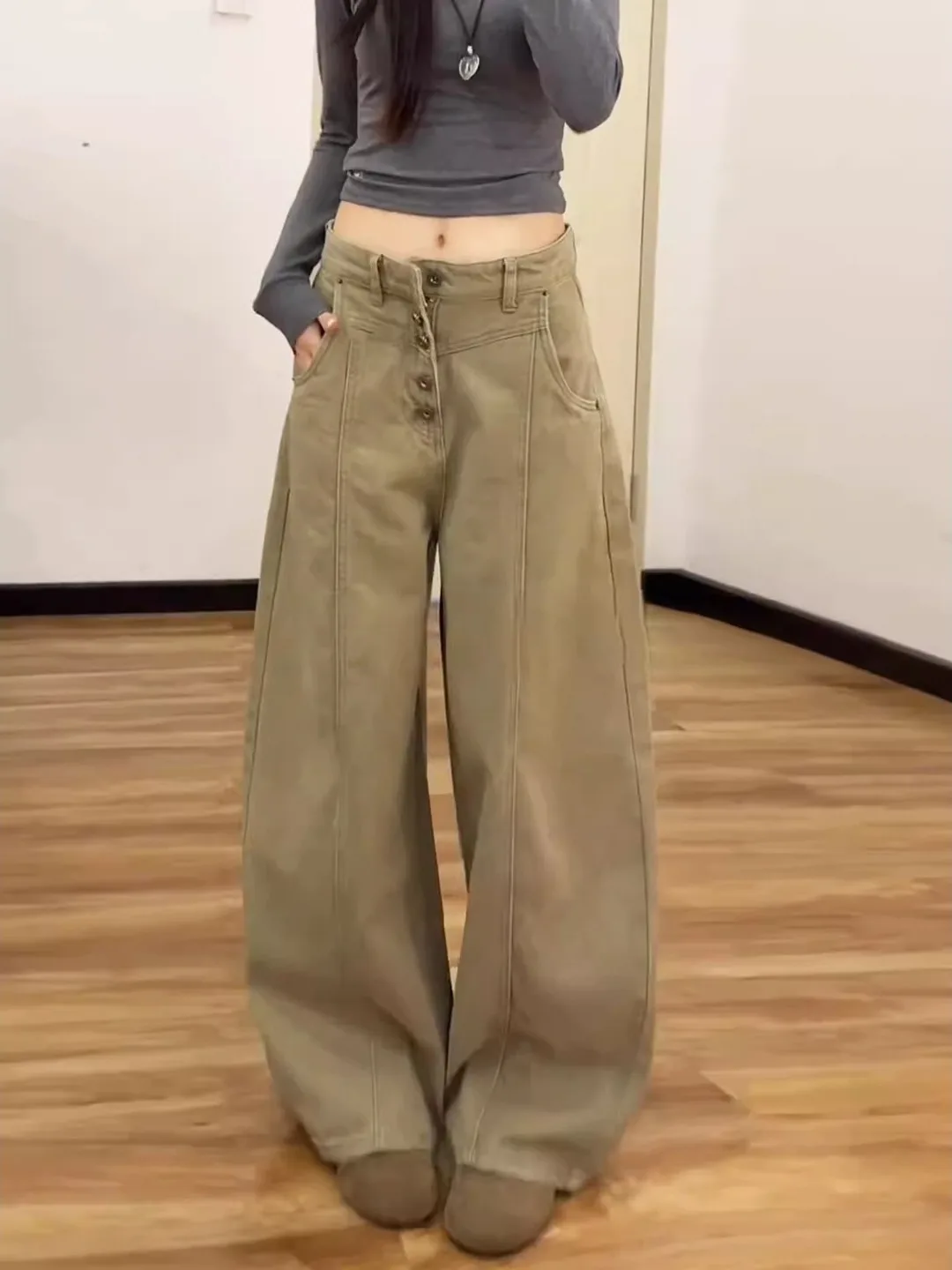 plus Size Khaki Workwear Jeans High Waist Loose Slimming Design Wide Leg Knife Pants Summer New Style Korean Commute Style
plus Size Khaki Workwear Jeans High Waist Loose Slimming Design Wide Leg Knife Pants Summer New Style Korean Commute Style