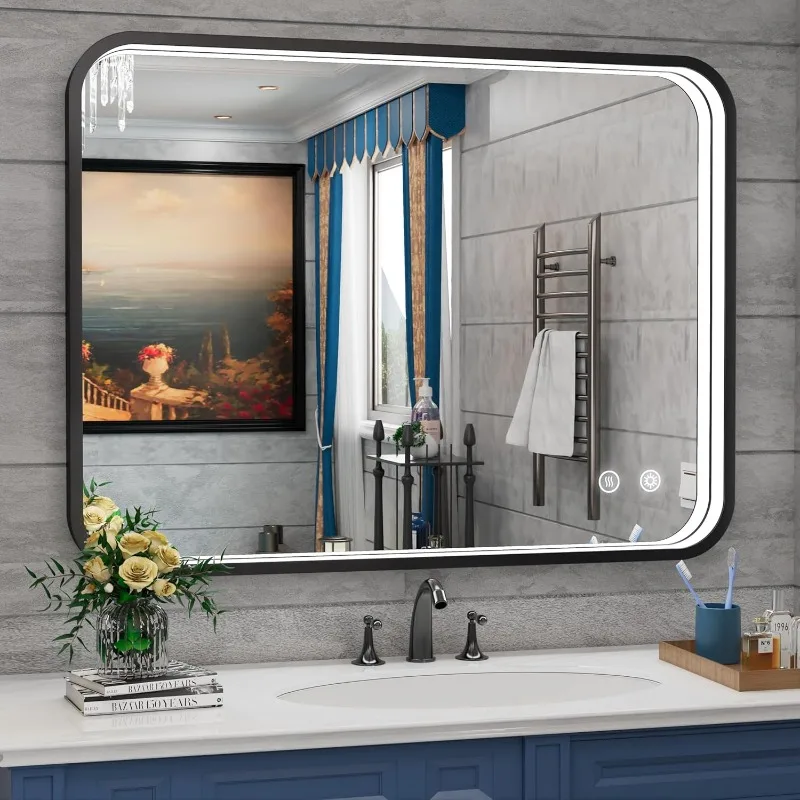 LED Mirror for Bathroom, Bathroom Mirror with Lights, Wall Mounted LED Mirror, Dimmable Anti-Fog Lighted Vanity Mirror
LED Mirror for Bathroom, Bathroom Mirror with Lights, Wall Mounted LED Mirror, Dimmable Anti-Fog Lighted Vanity Mirror