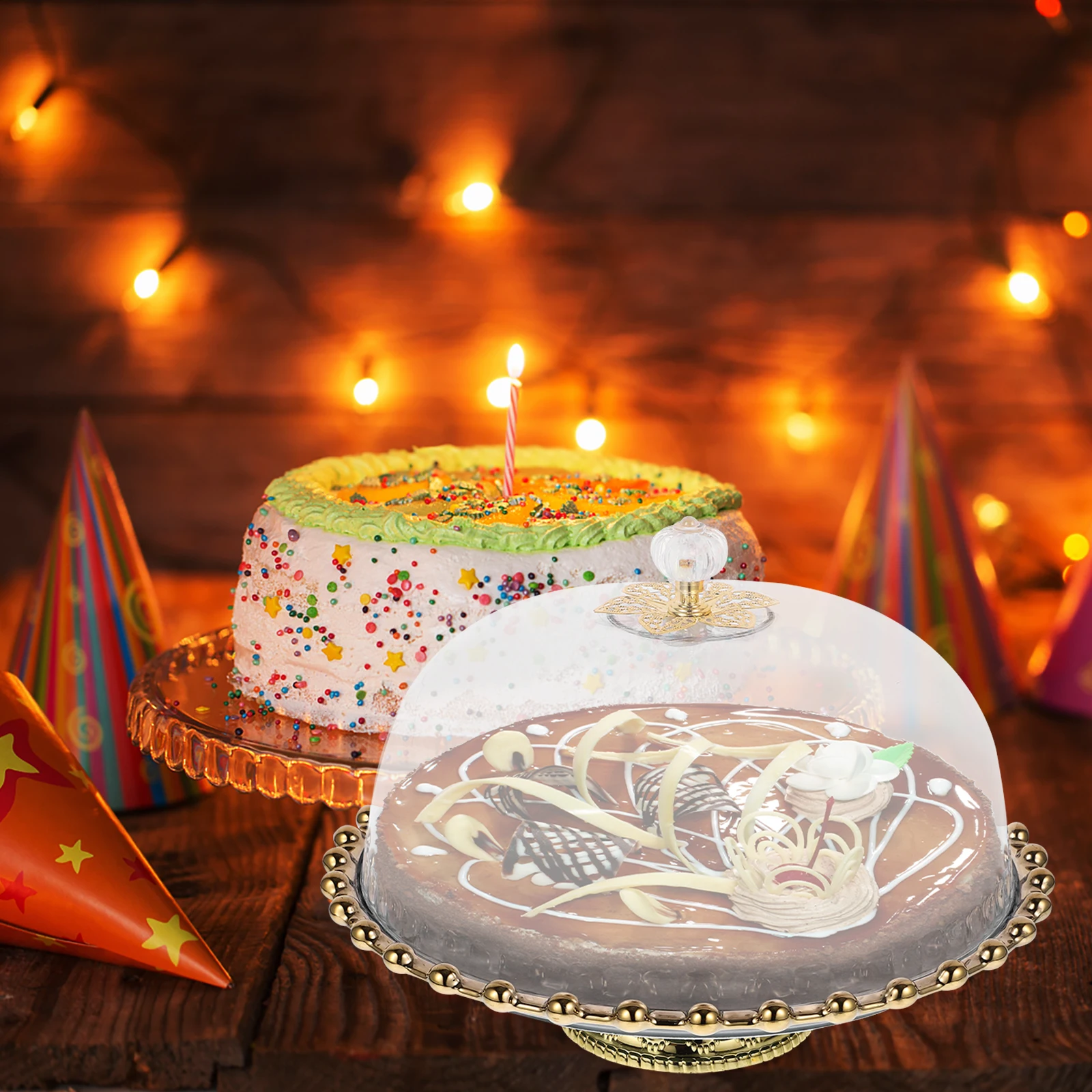 Cake Tray with Transparent Cover Food Protector Practical Home Cake Stand Dustproof Display Dome for Party Wedding
Cake Tray with Transparent Cover Food Protector Practical Home Cake Stand Dustproof Display Dome for Party Wedding
