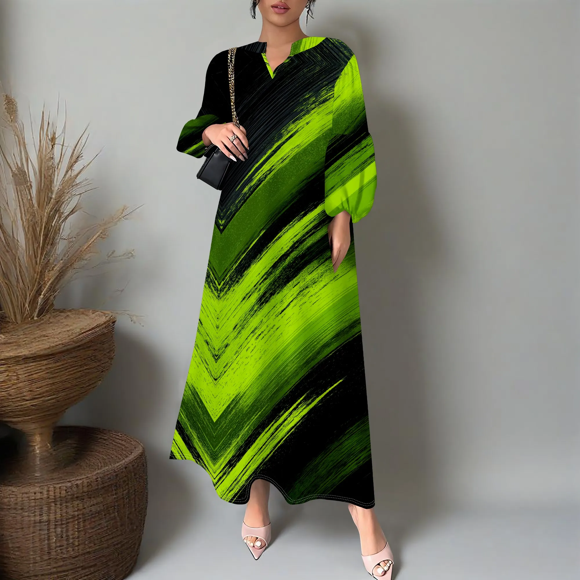 Women’s Gradient Abstract Print Maxi Dress XS-3XL Loose Fit V Neck Long Sleeve Flowy Dress Spring Fall 2025 Casual Wear
Women’s Gradient Abstract Print Maxi Dress XS-3XL Loose Fit V Neck Long Sleeve Flowy Dress Spring Fall 2025 Casual Wear