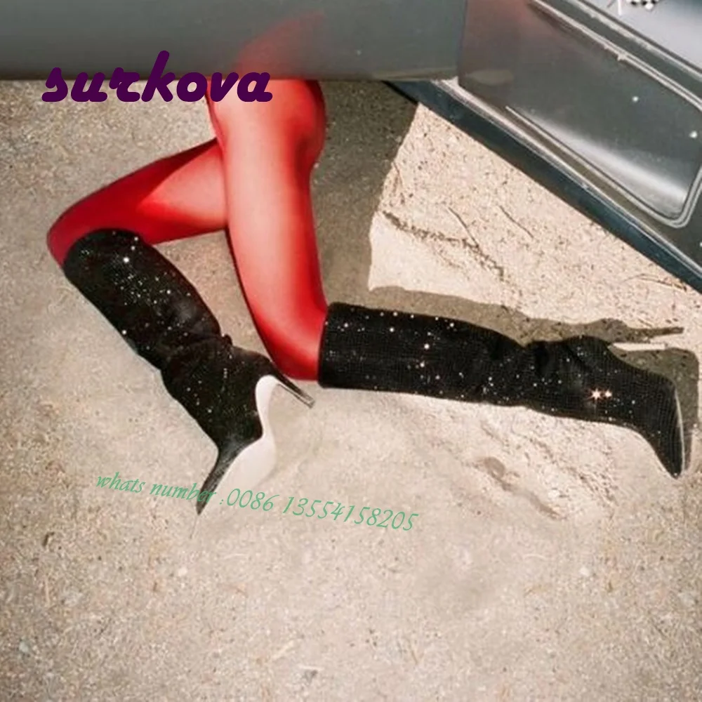 Gypsophila Rhinestone Pointed-toe Stiletto Super-heeled Knee-high Boots Pleated Solid Slip on Runway Shoes Sexy Elegant Luxury
Gypsophila Rhinestone Pointed-toe Stiletto Super-heeled Knee-high Boots Pleated Solid Slip on Runway Shoes Sexy Elegant Luxury
