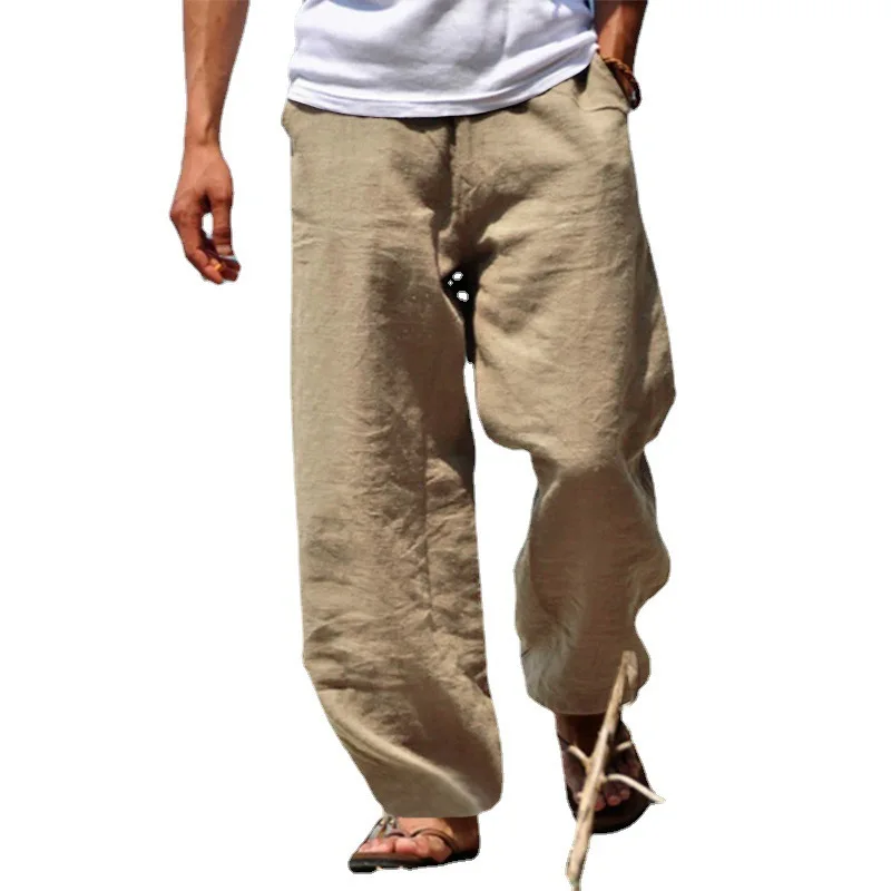 Spring and Summer Men's Loose Trousers Solid Color Thin Cotton and Linen Casual Straight Pants
Spring and Summer Men's Loose Trousers Solid Color Thin Cotton and Linen Casual Straight Pants
