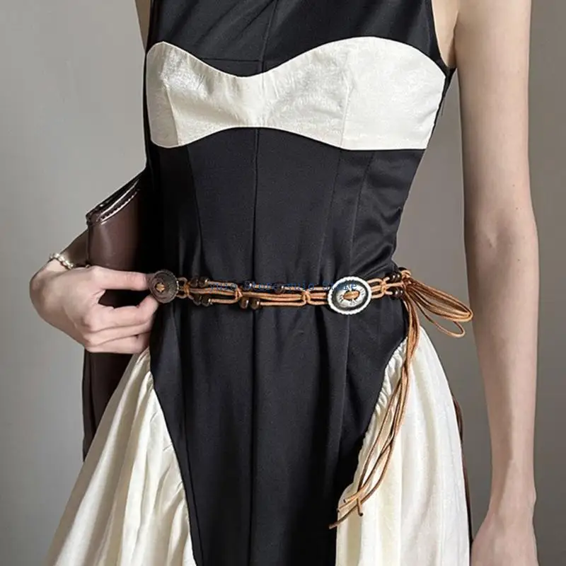 X7XB Ethnic Waist Rope Belt Spring Dress Waiststrap Bead Waistband Waist Decors
X7XB Ethnic Waist Rope Belt Spring Dress Waiststrap Bead Waistband Waist Decors