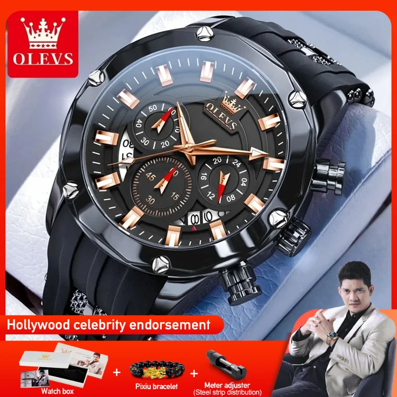 OLEVS 9991 Mens Watch Waterproof Luminous Quartz Wristwatch Dial Multifunctional Chronograph Watch Calendar Fashion Design
OLEVS 9991 Mens Watch Waterproof Luminous Quartz Wristwatch Dial Multifunctional Chronograph Watch Calendar Fashion Design 