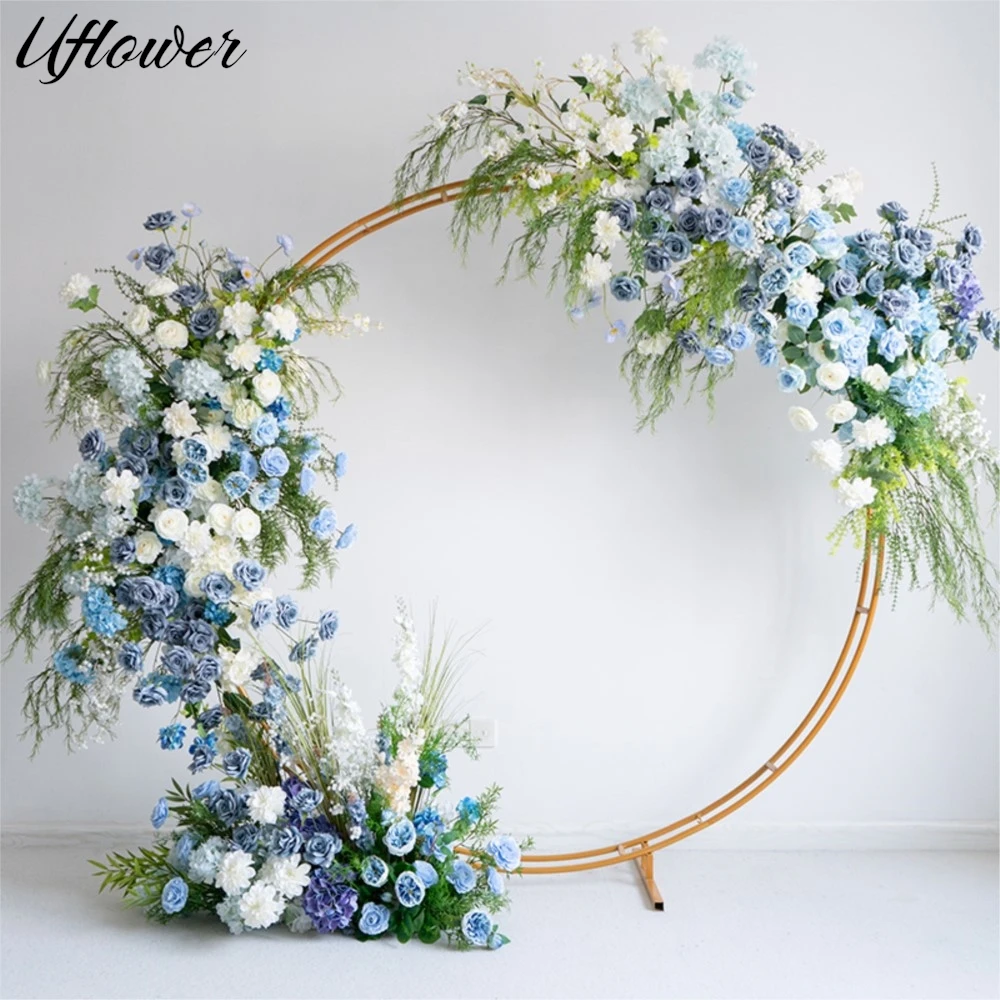 Uflower Blue Rose Artificial Crescent Flower Row Arrangement Wedding Backdrop Props stage Road Lead Decor Floral Wedding Arch
Uflower Blue Rose Artificial Crescent Flower Row Arrangement Wedding Backdrop Props stage Road Lead Decor Floral Wedding Arch