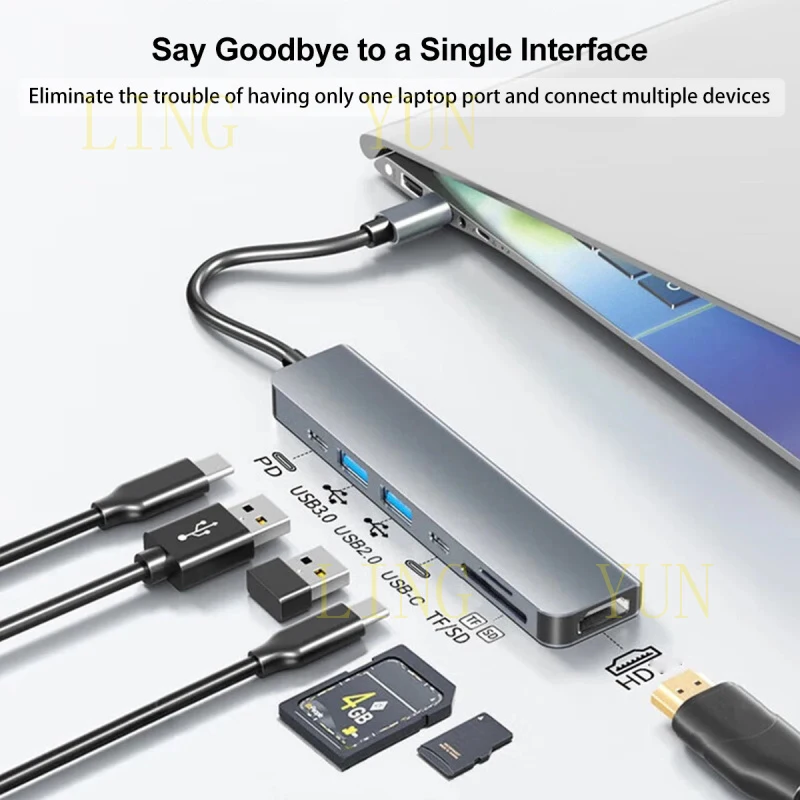 Многопортовый USB-C хаб Z 7-в-1, док-станция USB-C с выходом 4K HDTV, стандарт США
Многопортовый USB-C хаб Z 7-в-1, док-станция USB-C с выходом 4K HDTV, стандарт США