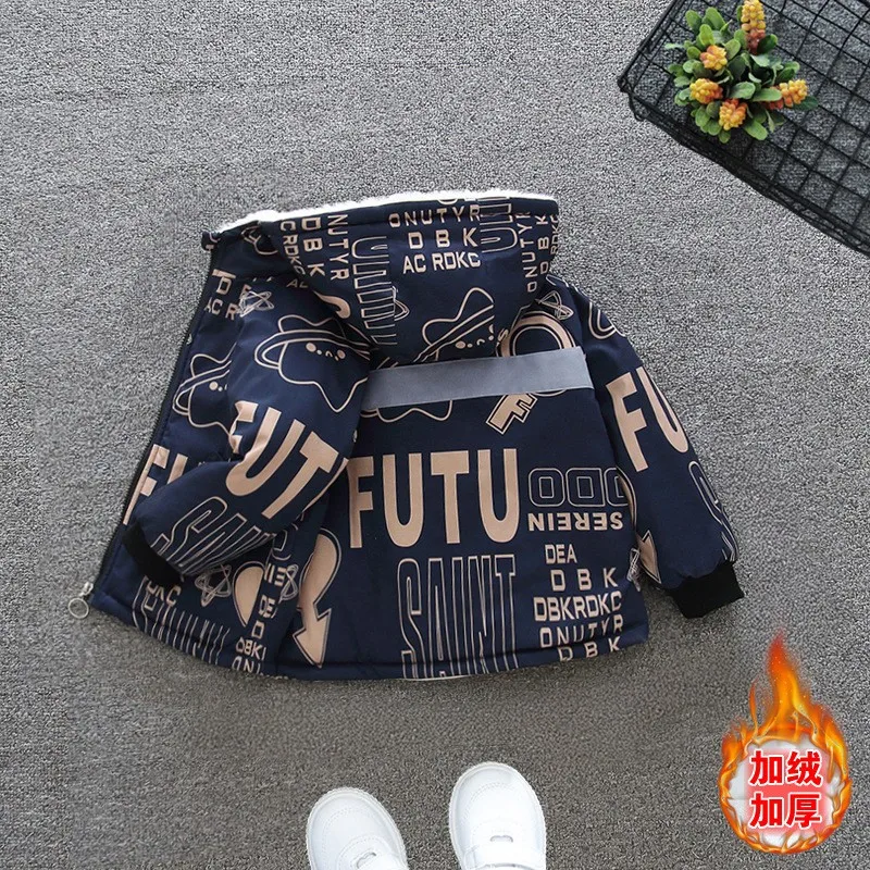 Winter Add Velvet Thick Warm Coat Boys Letter Print Jackets Girls Sports Casual Windbreaker Outerwear Kids Christmas Clothes New
Winter Add Velvet Thick Warm Coat Boys Letter Print Jackets Girls Sports Casual Windbreaker Outerwear Kids Christmas Clothes New