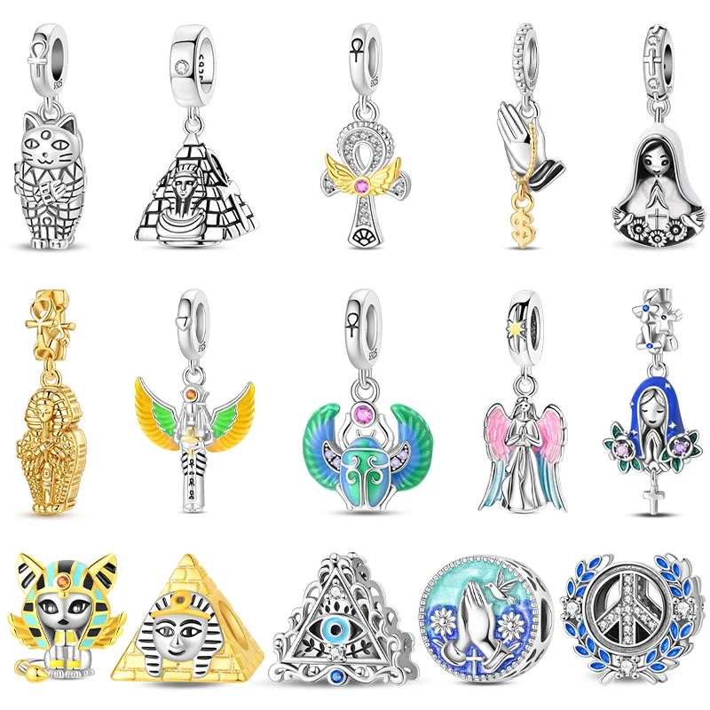925 Sterling Silver Ancient Egyptian Cat Praying For The Girl Charms Pendants For Women Fit Original Bracelet DIY Jewelry Gifts
925 Sterling Silver Ancient Egyptian Cat Praying For The Girl Charms Pendants For Women Fit Original Bracelet DIY Jewelry Gifts