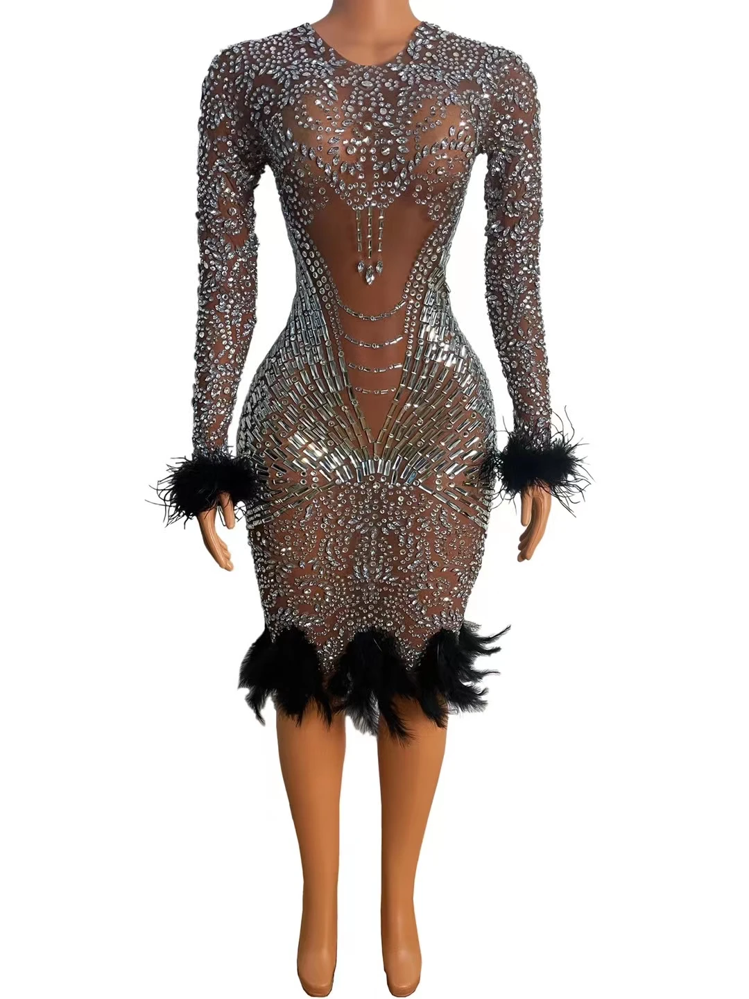 Silver Crystals Black Feather Evening BirthdayCelebrate Dress Stretch Outfit Collection DancerDresses A141
Silver Crystals Black Feather Evening BirthdayCelebrate Dress Stretch Outfit Collection DancerDresses A141