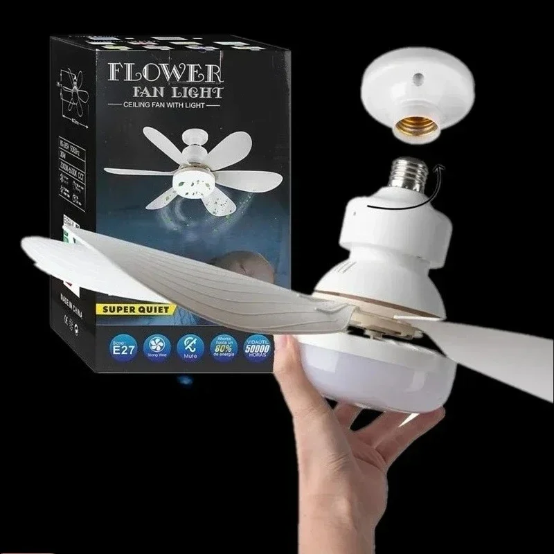 Новые современные умные беспроводные вентиляторы E27, бесшумный потолочный вентилятор со светодиодной подсветкой и дистанционным управлением, регулируемое освещение для спальни и гостиной
Новые современные умные беспроводные вентиляторы E27, бесшумный потолочный вентилятор со светодиодной подсветкой и дистанционным управлением, регулируемое освещение для спальни и гостиной