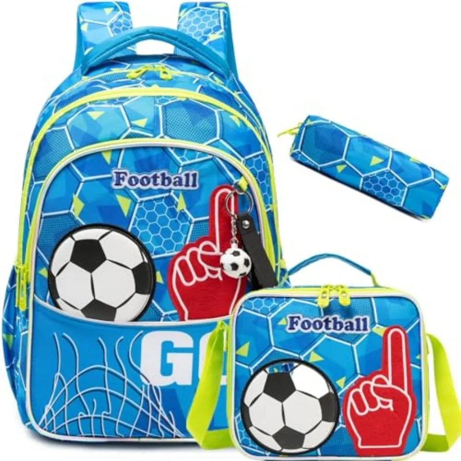 Football Backpacks Set for Boys School Bag with Lunch Box Soccer Themed Book Bag for Elementary Back to School Backpacks
Football Backpacks Set for Boys School Bag with Lunch Box Soccer Themed Book Bag for Elementary Back to School Backpacks