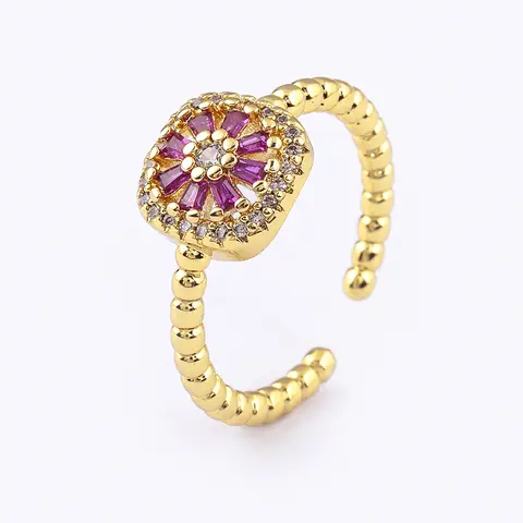 Nidin New Luxury Shine Zircon 4 Colors Open Adjustable Rings For Woman Fashion Finger Jewelry Wedding Party Girl's Sexy Gifts