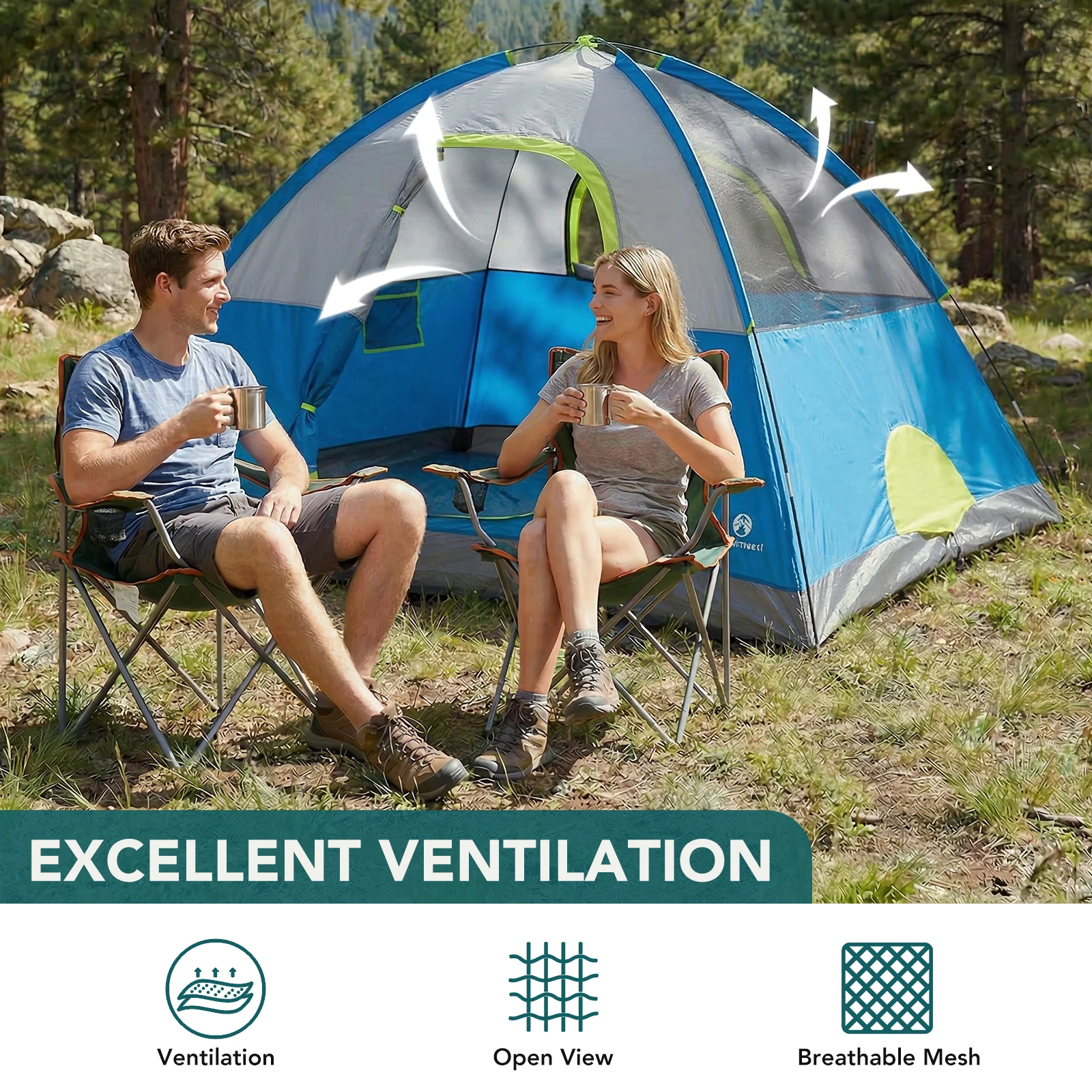 JHK 4 Person Outdoor Camping Tent Easy Setup Cabin Tent with Mesh Windows Waterproof Windproof Portable Outdoor Tent for Hiking
JHK 4 Person Outdoor Camping Tent Easy Setup Cabin Tent with Mesh Windows Waterproof Windproof Portable Outdoor Tent for Hiking