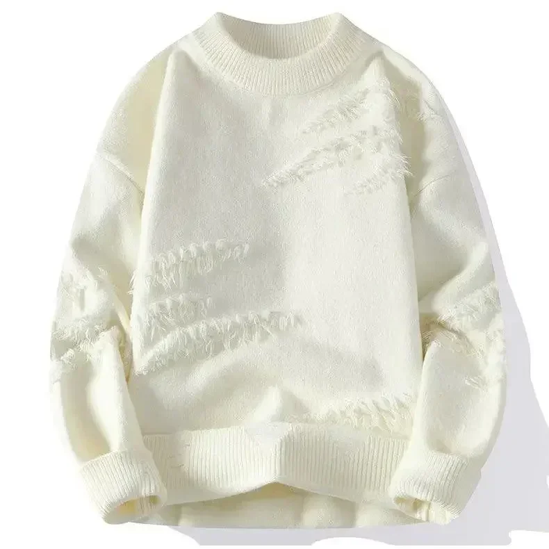 2024 autumn and winter, European and American trendy men's new fashion solid color round neck loose knitted sweater.
2024 autumn and winter, European and American trendy men's new fashion solid color round neck loose knitted sweater.