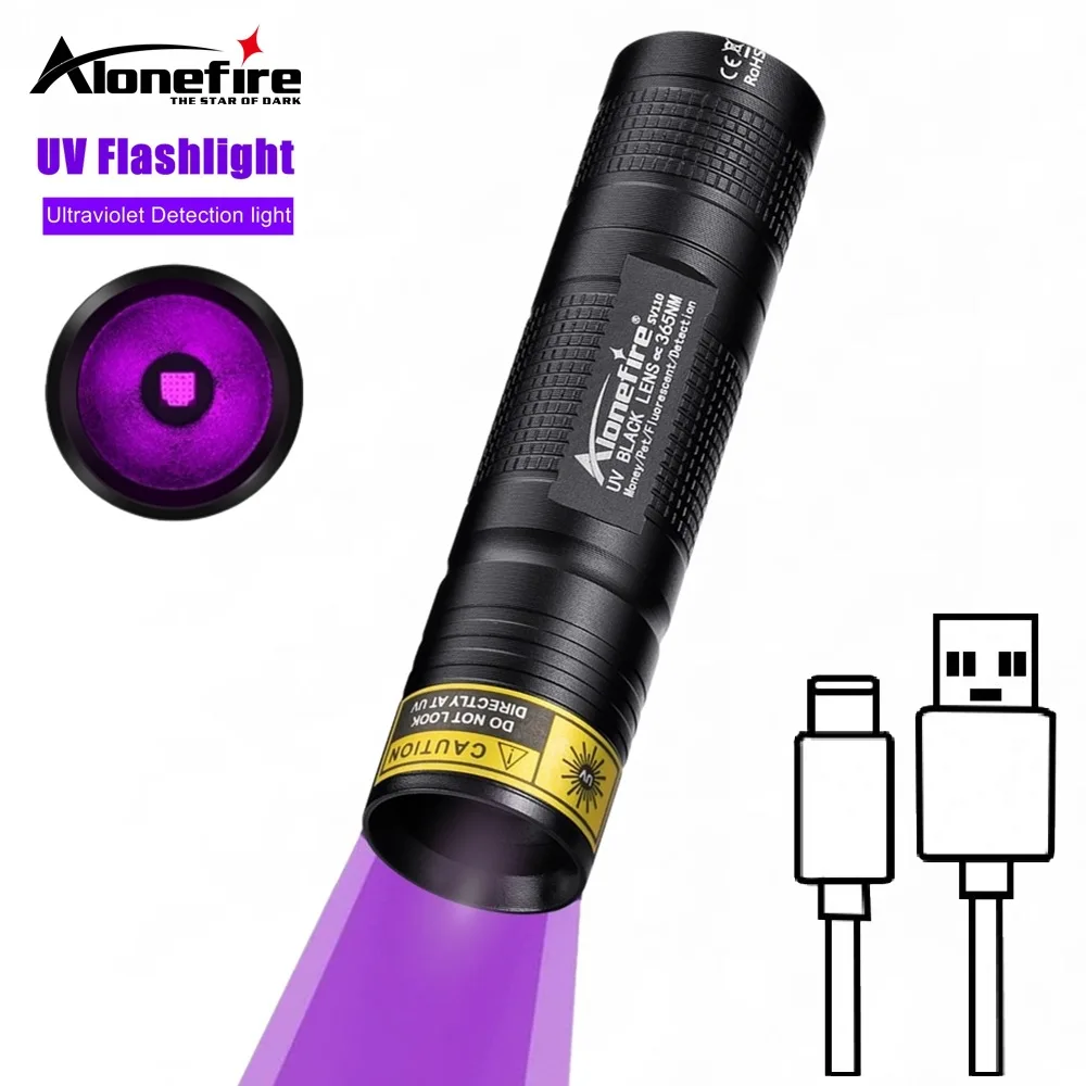 365nm UV LED Flashlight USB Rechargeable Black Light Torch for Money Detector Fluorescent Agent Inspection
365nm UV LED Flashlight USB Rechargeable Black Light Torch for Money Detector Fluorescent Agent Inspection