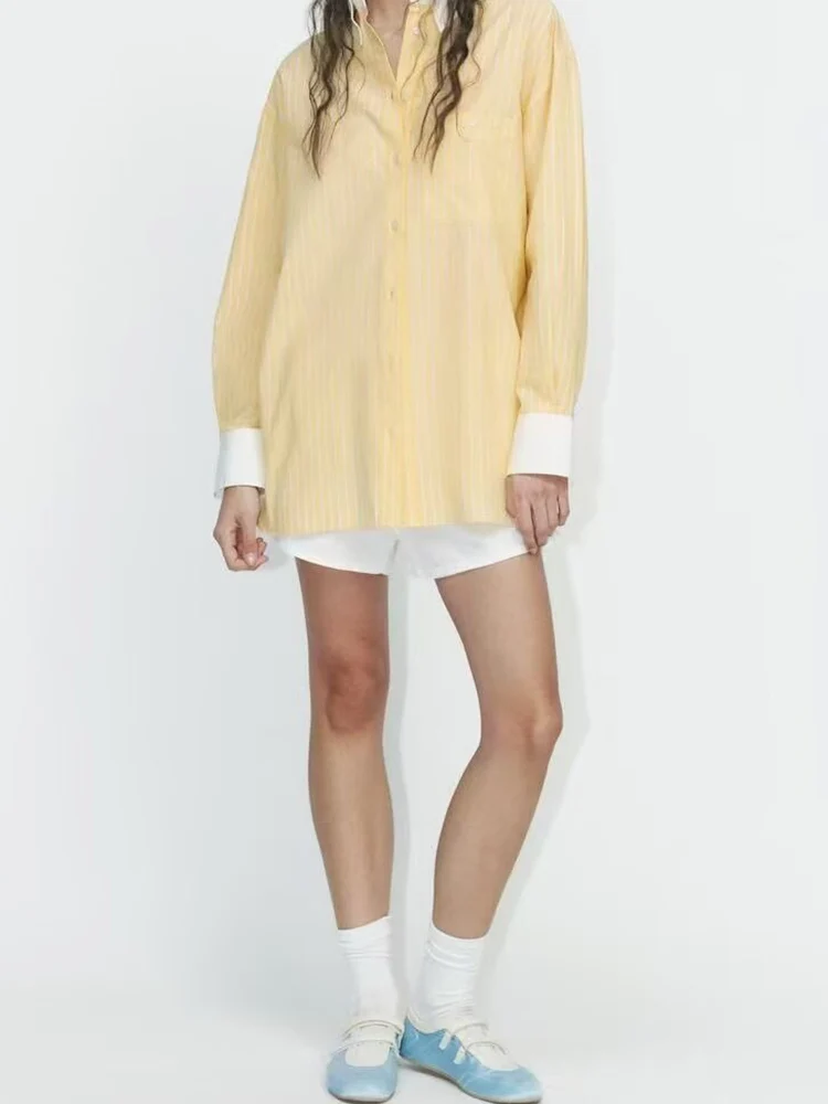 European and American style spring new fashion women's clothing poplin cotton loose drop shoulder long sleeve shirt
European and American style spring new fashion women's clothing poplin cotton loose drop shoulder long sleeve shirt