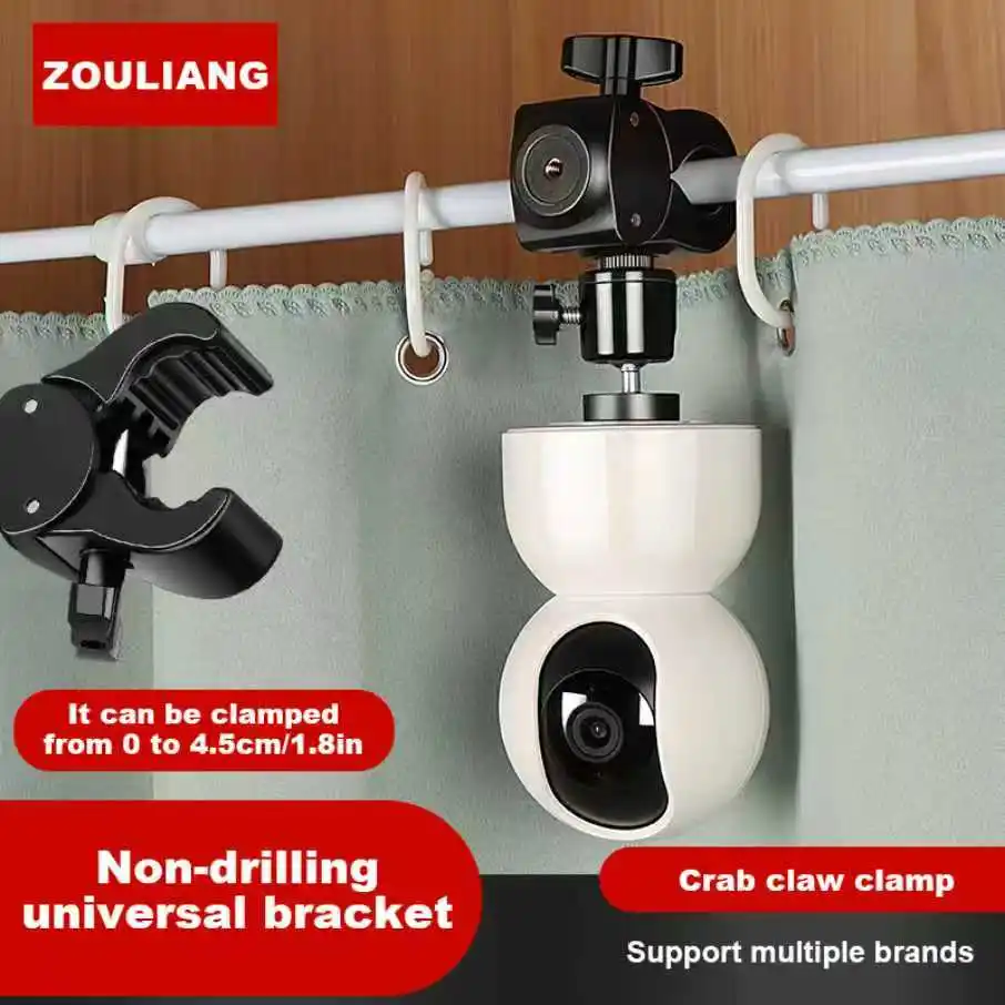 Crab-claw style monitoring bracket, camera base without drilling holes, suitable for water pipes and circular columns
Crab-claw style monitoring bracket, camera base without drilling holes, suitable for water pipes and circular columns