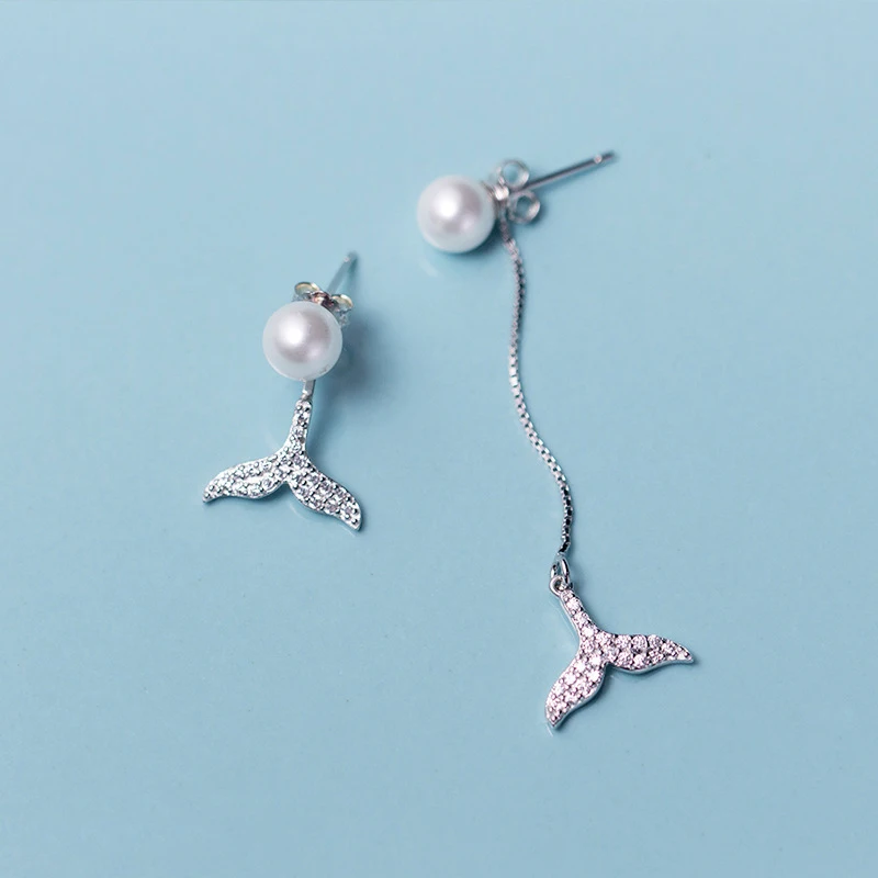 MODIAN 925 Sterling Silver Delicate Pearl Shining CZ Lovely Mermaid Tail Dangle Earrings For Women Fine Jewelry
MODIAN 925 Sterling Silver Delicate Pearl Shining CZ Lovely Mermaid Tail Dangle Earrings For Women Fine Jewelry