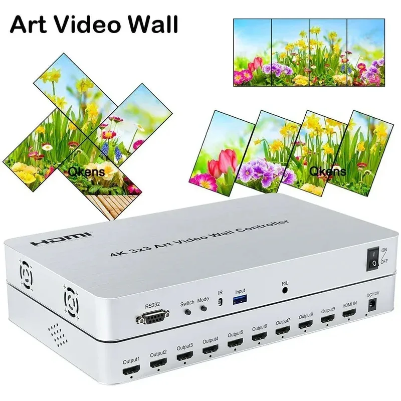 4k 3x3 Art Video Wall Controller 3 4 6 8 9 Channel TV Splicer 1x4 4x1 1x3 3x1 2x2 Art Splicing Processor 90 180 Degree Rotate
4k 3x3 Art Video Wall Controller 3 4 6 8 9 Channel TV Splicer 1x4 4x1 1x3 3x1 2x2 Art Splicing Processor 90 180 Degree Rotate