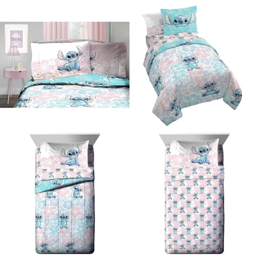 Girls Comforter Set, 5 Pcs Bed in a Bag - Disney Lilo and Stitch Floral Bedding Includes Sheet Set and Pillow Covers - Super So
Girls Comforter Set, 5 Pcs Bed in a Bag - Disney Lilo and Stitch Floral Bedding Includes Sheet Set and Pillow Covers - Super So