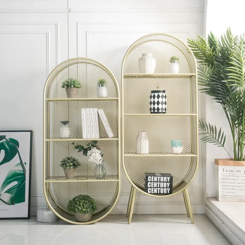 Small Apartment Living Room Floor Wrought Iron Bookcase Metal Display Shelf
Small Apartment Living Room Floor Wrought Iron Bookcase Metal Display Shelf