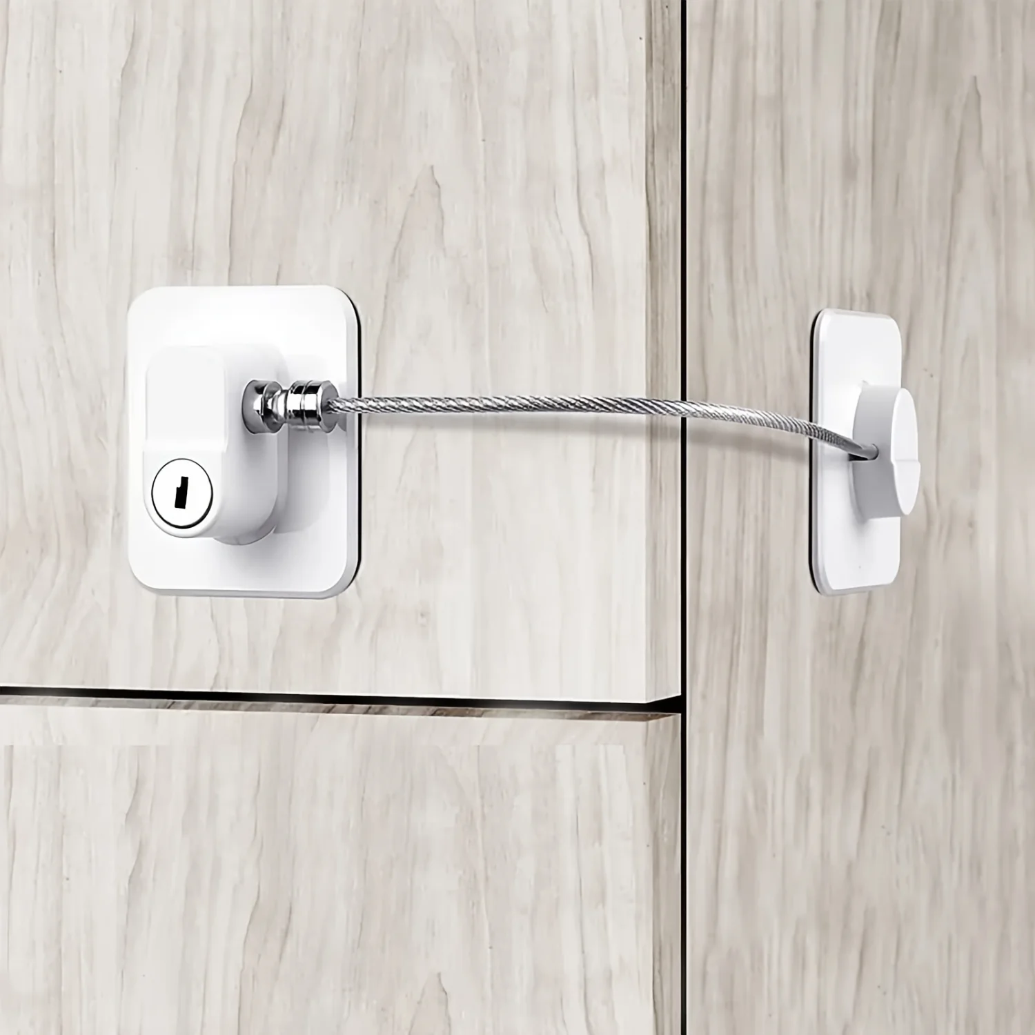 1Pc Adhesive Safety Lock With Keys - No-Drill, Multi-Use For Fridge, Cabinets, Drawers & More - White
1Pc Adhesive Safety Lock With Keys - No-Drill, Multi-Use For Fridge, Cabinets, Drawers & More - White