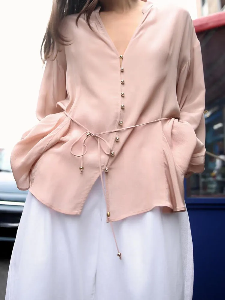 New Spring Women's Casual Comfortable Long Sve Belted Linen irt Versatile Loose Fit Commute Sle V-Ne Regular Length 
New Spring Women's Casual Comfortable Long Sve Belted Linen irt Versatile Loose Fit Commute Sle V-Ne Regular Length