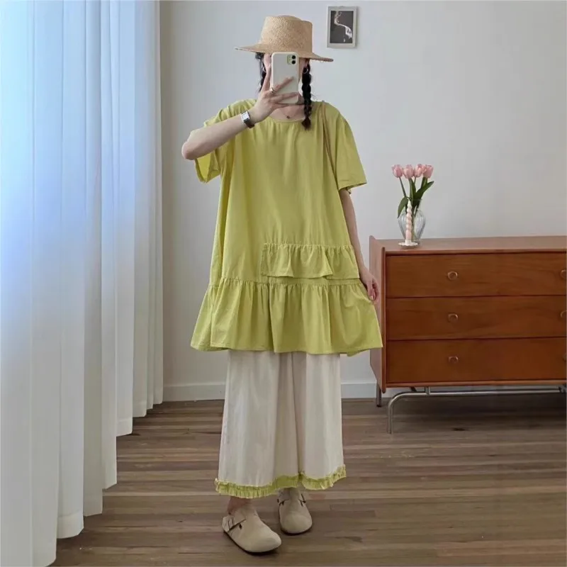 Johnature 2025 Summer New Casual Mori Ruffle Lace Cotton Linen Top Women New Loose Simple Long Shirts
Johnature 2025 Summer New Casual Mori Ruffle Lace Cotton Linen Top Women New Loose Simple Long Shirts