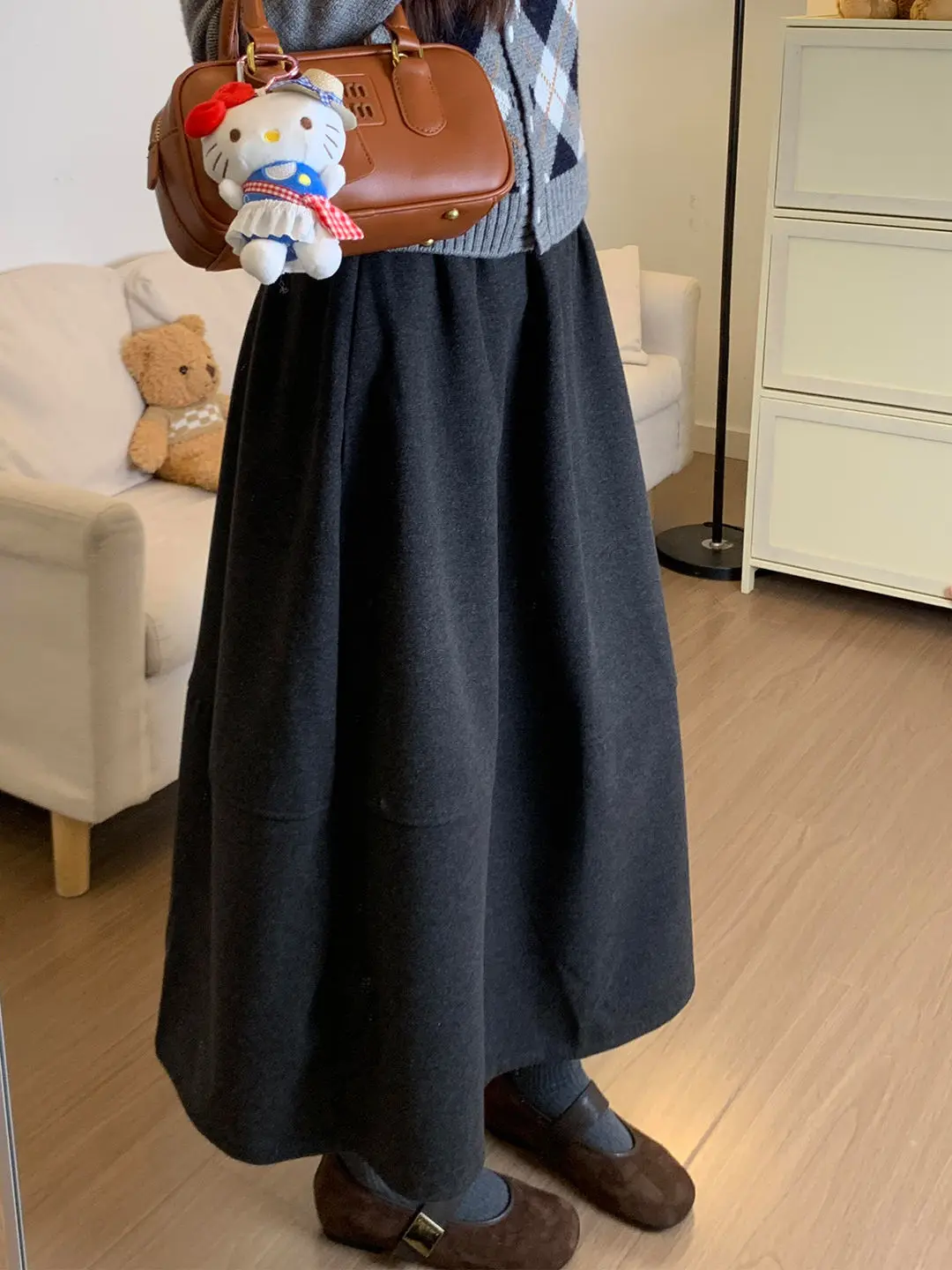 Casual Commute Dark Grey Loose Fit Artistic Thickened plus Size Fashionable Versatile Midi Grey Half-length Skirt for Women
Casual Commute Dark Grey Loose Fit Artistic Thickened plus Size Fashionable Versatile Midi Grey Half-length Skirt for Women