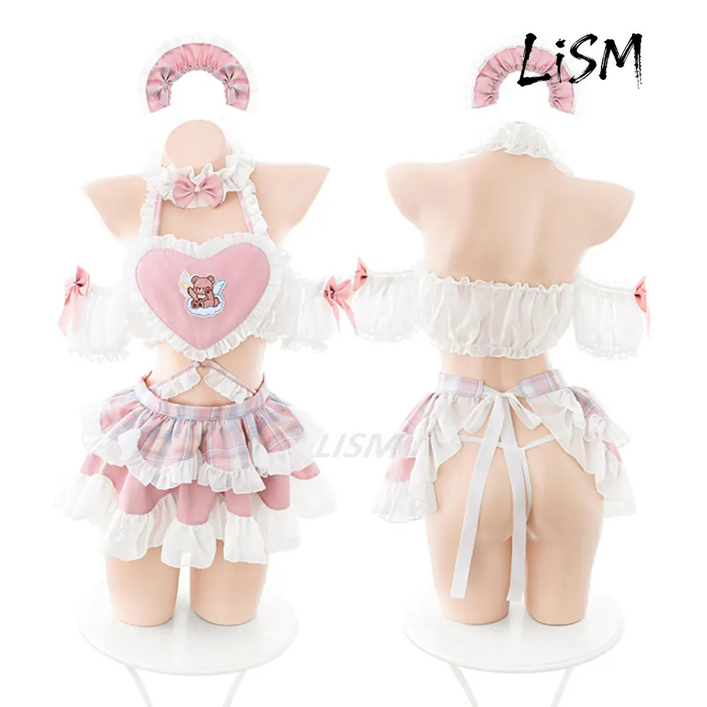 LISM Cute Pink Lolita Maid Costume Sweet Anime Bear Embroidery Lingerie Set for Cosplay Role Play
LISM Cute Pink Lolita Maid Costume Sweet Anime Bear Embroidery Lingerie Set for Cosplay Role Play