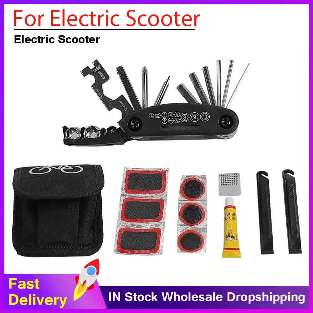 Electric Scooter Tire Repair Kit Screwdriver Hexagon Spoke Wrench Set Folding Durable Repair Tool for Electric Scooter
Electric Scooter Tire Repair Kit Screwdriver Hexagon Spoke Wrench Set Folding Durable Repair Tool for Electric Scooter