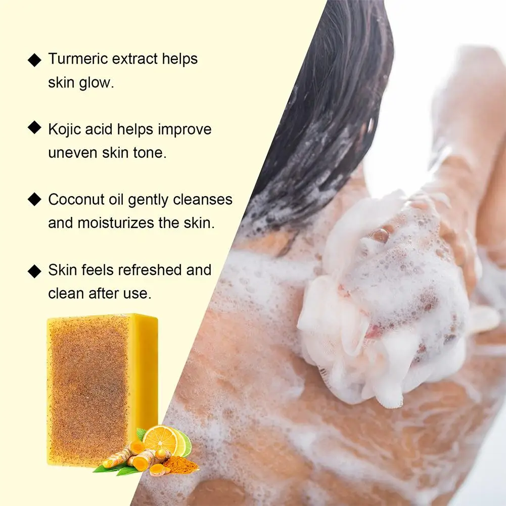 100g Lemon Turmeric Kojic Acid Soap Turmeric Face And Glowing Soap Clean Turmeric Bar, Lemon Care Body Pores Skin Wash Soap L2T0
100g Lemon Turmeric Kojic Acid Soap Turmeric Face And Glowing Soap Clean Turmeric Bar, Lemon Care Body Pores Skin Wash Soap L2T0