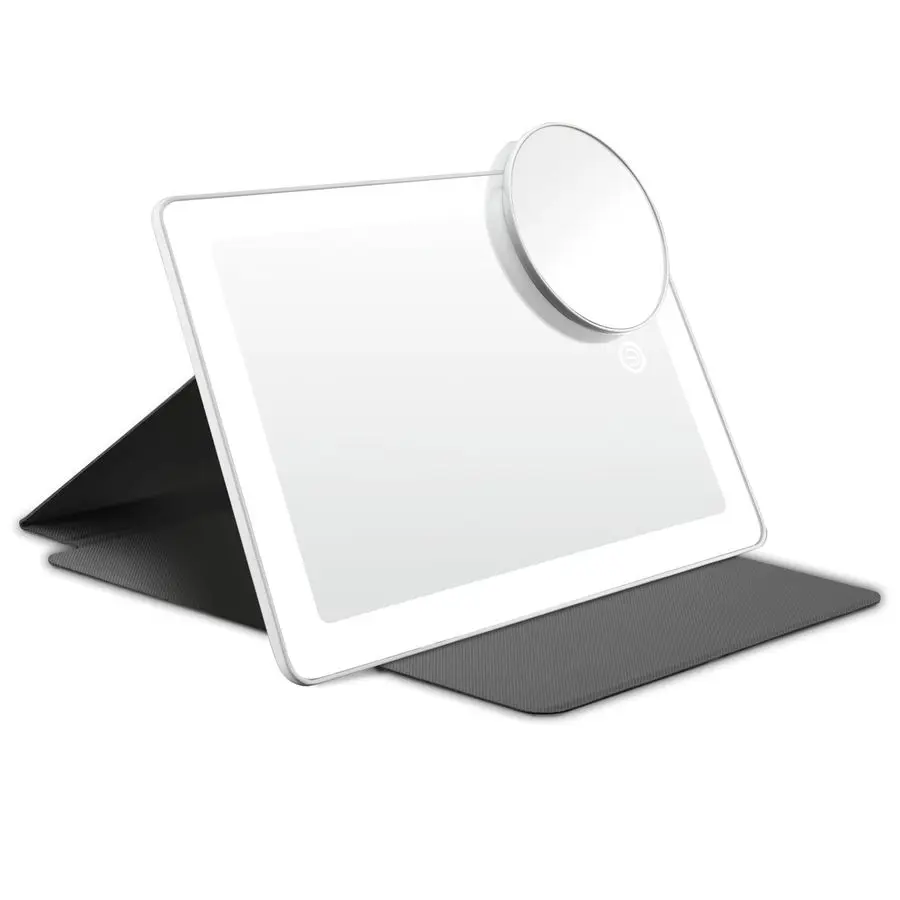 Зеркало для макияжа с подсветкой, LED-зеркало для туалетного столика, увеличительное зеркало 1X 5X, складное, с чехлом, на батарейках и с функцией подзарядки, белое
Зеркало для макияжа с подсветкой, LED-зеркало для туалетного столика, увеличительное зеркало 1X 5X, складное, с чехлом, на батарейках и с функцией подзарядки, белое