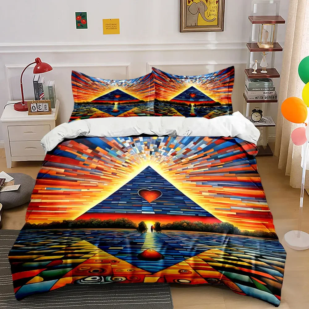 Heart Pyramid Sunset Decor Set Soft Comfortable Duvet Cover Bedding Set Included 1*Duvet Cover & 2*Pillowcases, gift
Heart Pyramid Sunset Decor Set Soft Comfortable Duvet Cover Bedding Set Included 1*Duvet Cover & 2*Pillowcases, gift