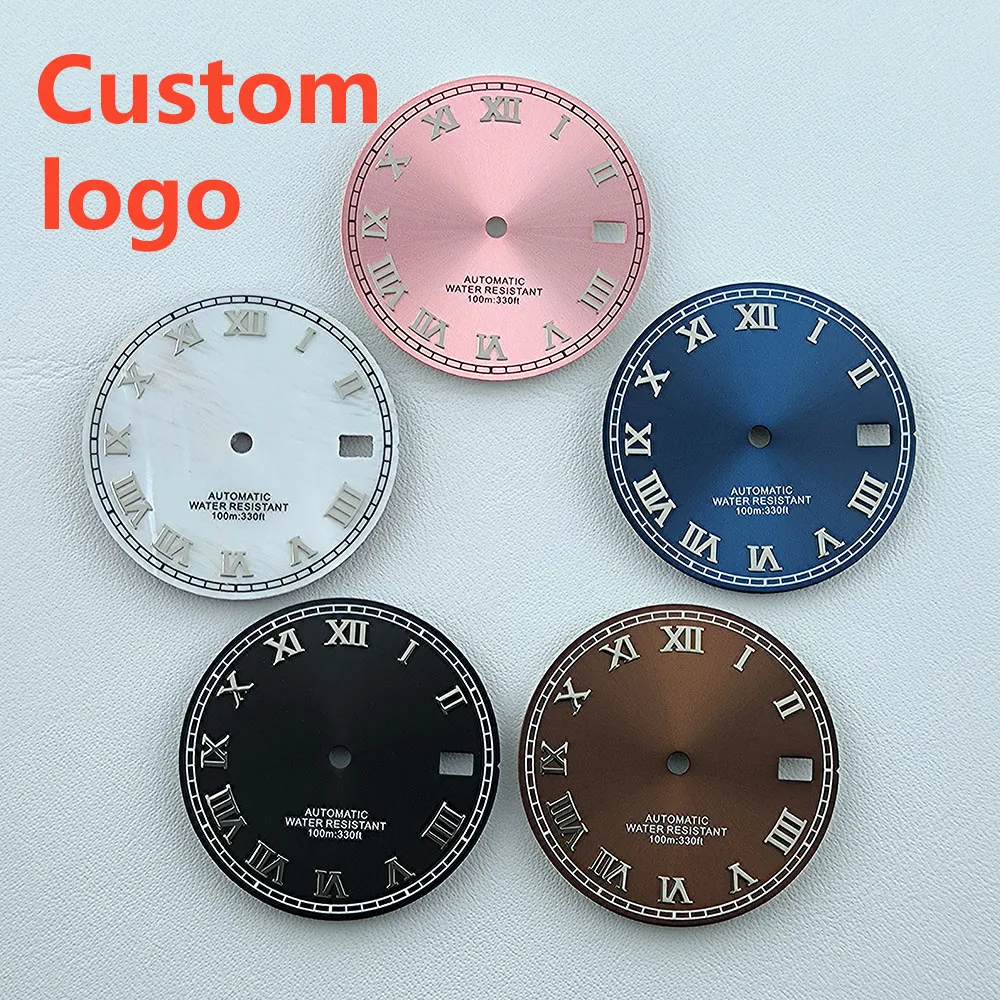 NH35 Dial 29mm Roma Dial Custom logo Metal Numbers dial No Luminous watch dial Fit NH35 NH36 movement watch accessories tools
NH35 Dial 29mm Roma Dial Custom logo Metal Numbers dial No Luminous watch dial Fit NH35 NH36 movement watch accessories tools