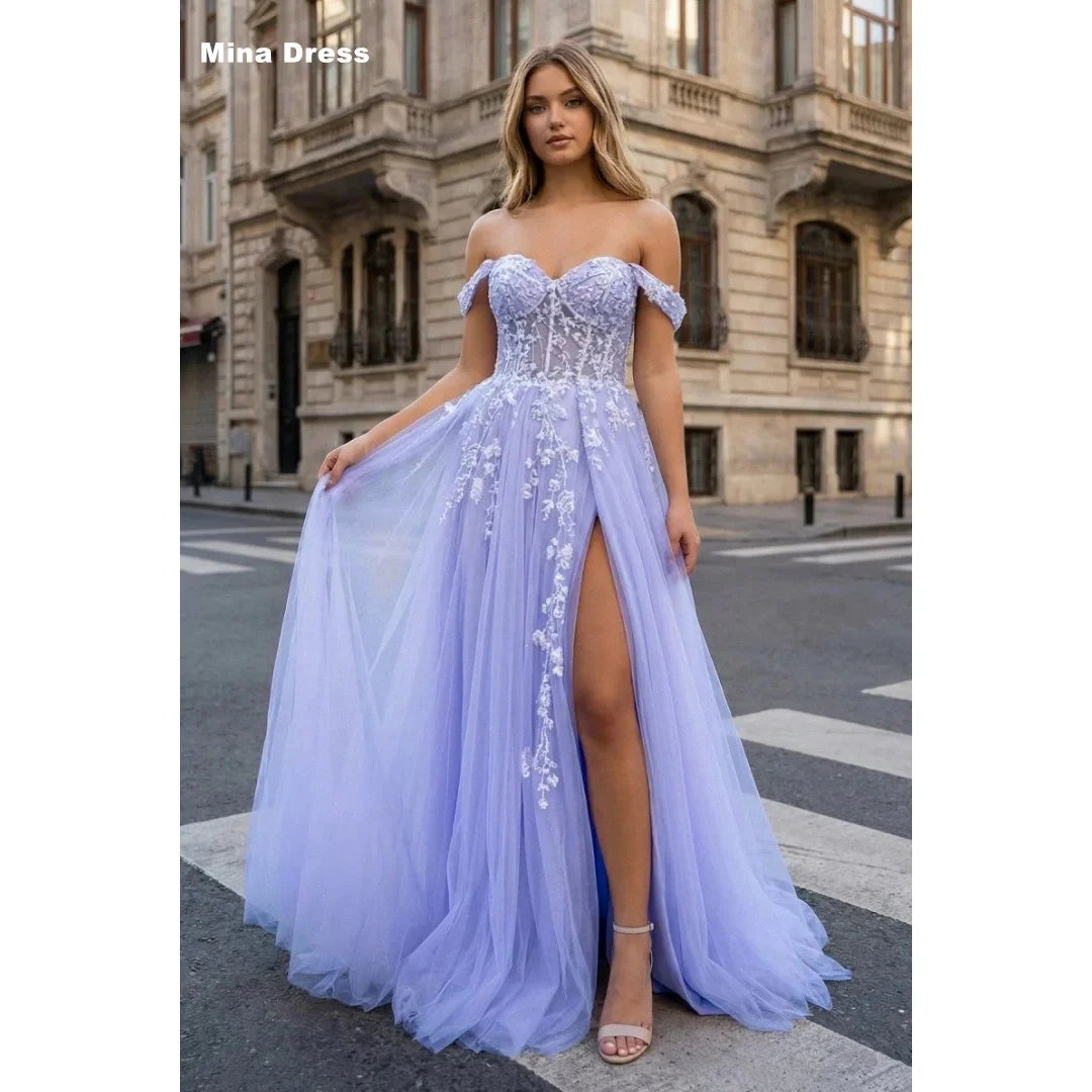 Mina Customized Lilac Women's Formal Evening Gowns High Slit Prom Dress Backless Prom Dresses 2026 Luxury Sequin Heart Collar
Mina Customized Lilac Women's Formal Evening Gowns High Slit Prom Dress Backless Prom Dresses 2026 Luxury Sequin Heart Collar