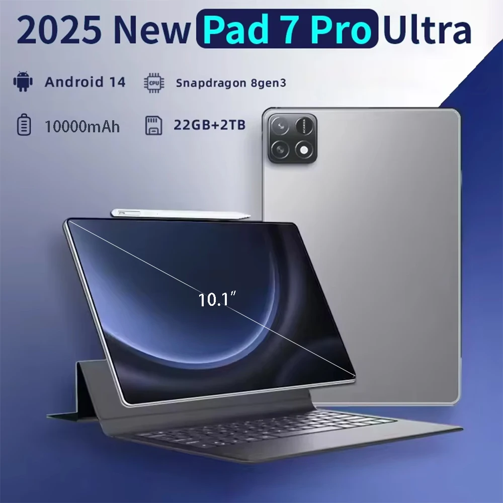 2025 New Original Tablet Pad 7 Pro Ultra Snapdragon 10.1inch High-Definition Screen Global 10000mAh 5G Dual Card WiFi Tablet
2025 New Original Tablet Pad 7 Pro Ultra Snapdragon 10.1inch High-Definition Screen Global 10000mAh 5G Dual Card WiFi Tablet