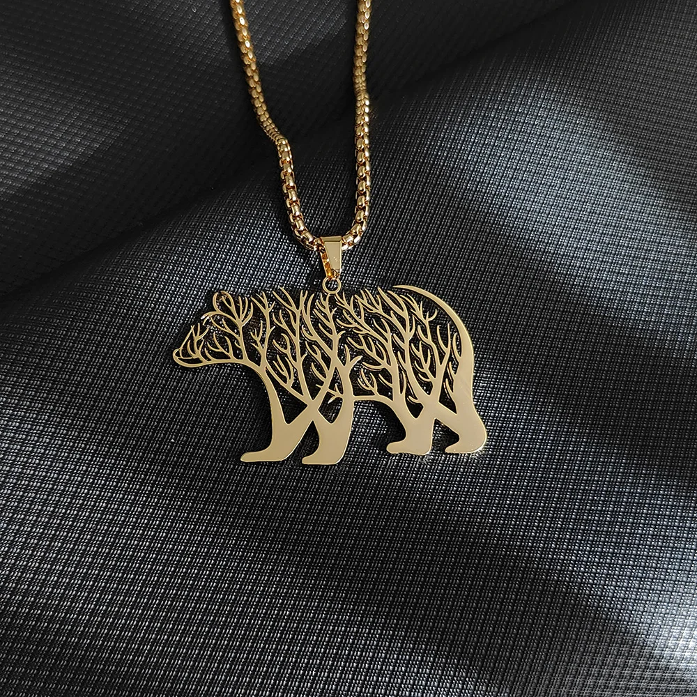 Hollow polar bear DIY electroplated stainless steel pendant necklace, lightweight luxury jewelry, share with friends or lovers
Hollow polar bear DIY electroplated stainless steel pendant necklace, lightweight luxury jewelry, share with friends or lovers