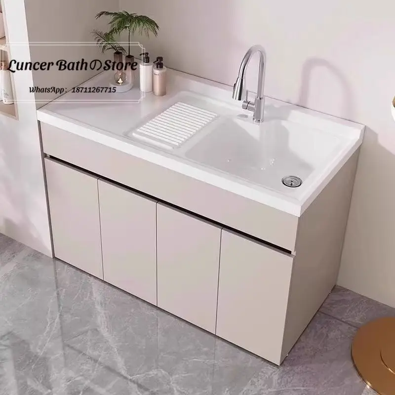 Honeycomb Aluminum Laundry Sink Cabinet, Integrated Basin with Washing Machine Stand, Height Adjustable Washbasin for Balcony
Honeycomb Aluminum Laundry Sink Cabinet, Integrated Basin with Washing Machine Stand, Height Adjustable Washbasin for Balcony