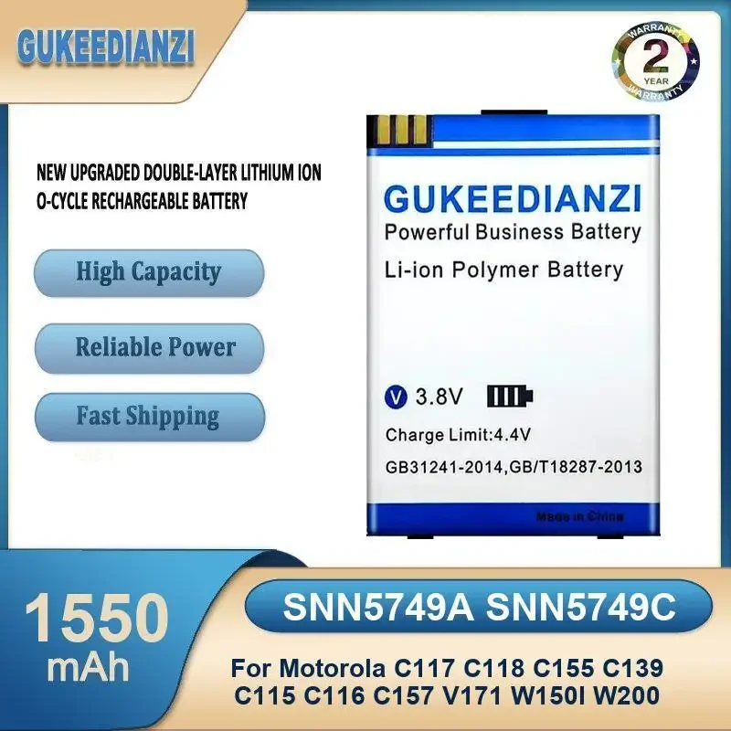 SNN5749A SNN5749C 1550mAh High Capacity Mobile Phone Battery For Motorola C117 C118 C155 C139 C115 C116 C157 V171 W150I W200
SNN5749A SNN5749C 1550mAh High Capacity Mobile Phone Battery For Motorola C117 C118 C155 C139 C115 C116 C157 V171 W150I W200