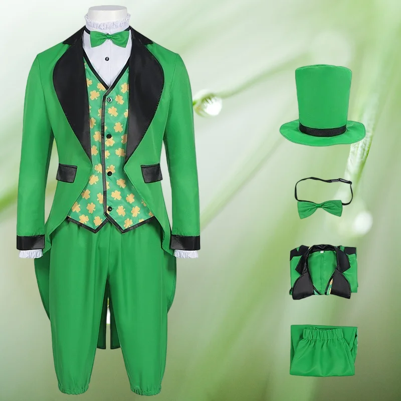 Irish Traditional St Patrick Day Cosplay Cosutme Green Tailcoat Leprechaun Role Play Outfits Medieval Clothes Full Set for Men
Irish Traditional St Patrick Day Cosplay Cosutme Green Tailcoat Leprechaun Role Play Outfits Medieval Clothes Full Set for Men