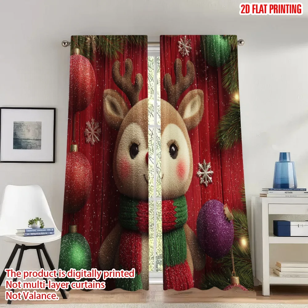 2pcs 2D flat printing Happy Christmas fashion curtains Christmas Reindeer Bauble Tree Digital Printed Polyester Drapes Festive
2pcs 2D flat printing Happy Christmas fashion curtains Christmas Reindeer Bauble Tree Digital Printed Polyester Drapes Festive